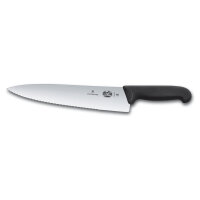 Fibrox, Kochmesser, 25cm, Wellen, schwarz