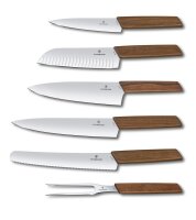 Swiss Modern, Messerblock, Buchenholz anthr., 7tlg, Nussbaum