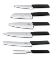 Swiss Modern, Messerblock, Buchenholz schwarz, 7tlg, schwarz