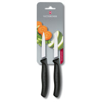Swiss Classic, Gemüsemesser, 2tlg, 8cm, gerade, schwarz