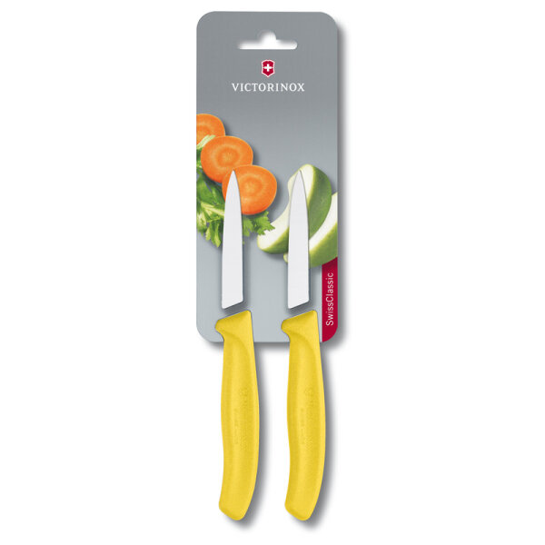 Swiss Classic, Gemüsemesser, 2tlg, 8cm, gerade, gelb