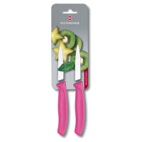 Swiss Classic, Gemüsemesser, 2tlg, 8cm, Wellen,pink,B