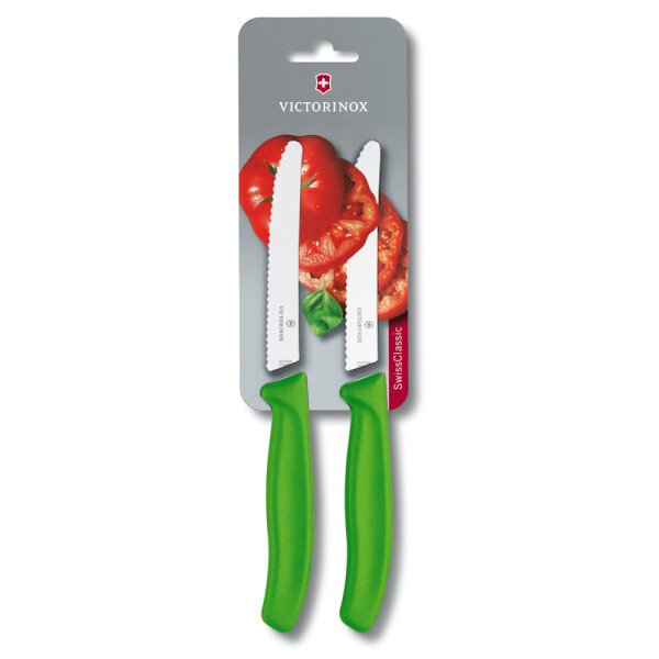 Swiss Classic, Tomaten & Tafelmesser, 2tlg,11cm,Wellen,grün,B