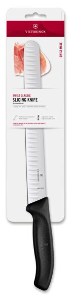 Swiss Classic, Schinkenmesser, 25cm, gerade,Kullen,schwarz,B