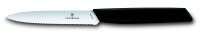 Swiss Modern, Gemüsemesser, 10cm, Wellen, schwarz