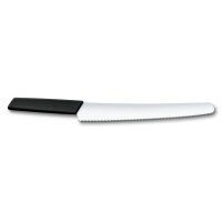Swiss Modern, Brot- und Konditormesser, 26cm, Wellen, schwarz, B