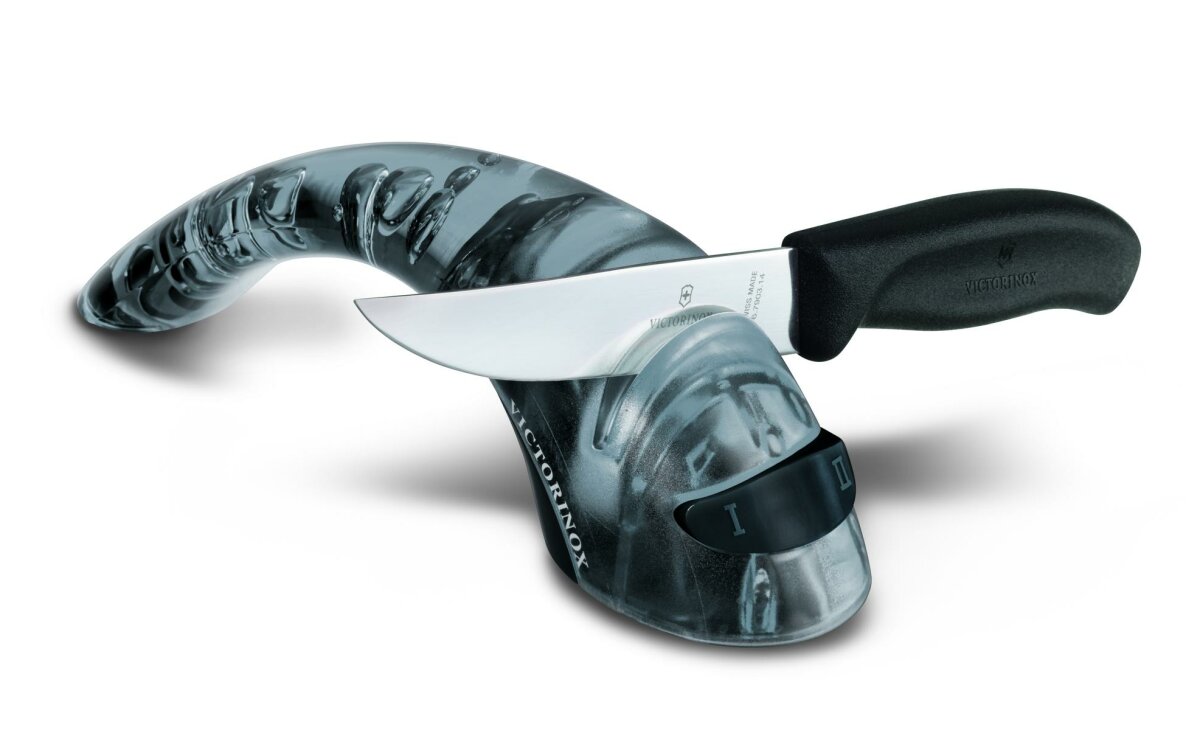 Victorinox, 7.8715, Sharpening Safety, Messerschärfer Victorinox, robuster Kunststoff-Griff, Grau, Made in Switzerland