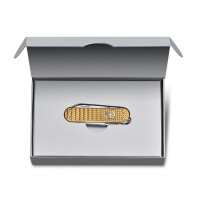 Schweizer Taschenmesser Klein 5 Funktionen Classic SD Precious Alox, Brass Gold