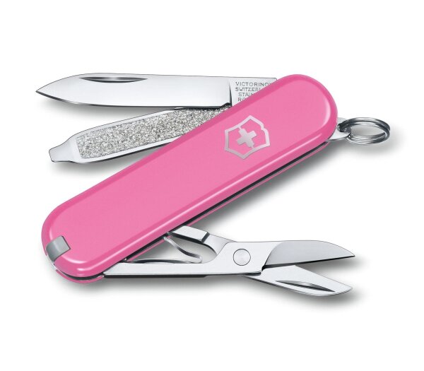 Schweizer Taschenmesser Klein 7 Funktionen Classic SD, 58 mm, Cherry Blossom, Blister