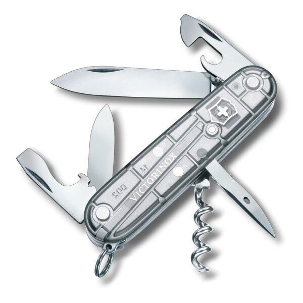 Taschenmesser mit 12 Funktionen Spartan, 91 mm, silver transparent, Blister