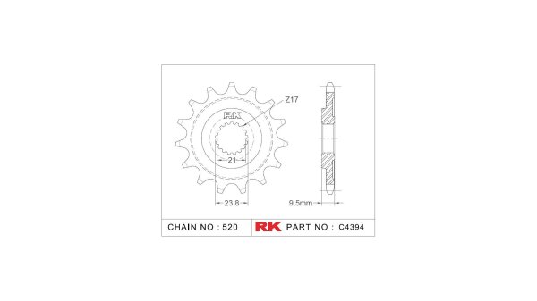 RK Antriebsritzel "4394" 520, Stahl 13 Zähne, selb