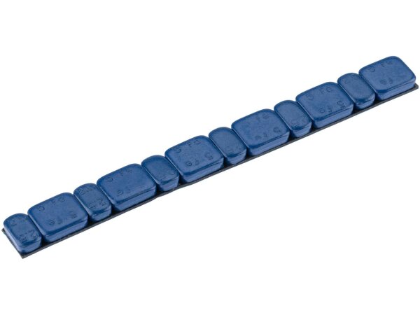 Klebegewicht Stahl, 45 g Riegel, Teilung: 6 x 5 g  blau