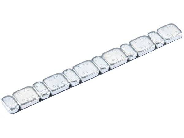 Klebegewicht Stahl, 45 g Riegel, Teilung: 6 x 5 g  silber glänzen