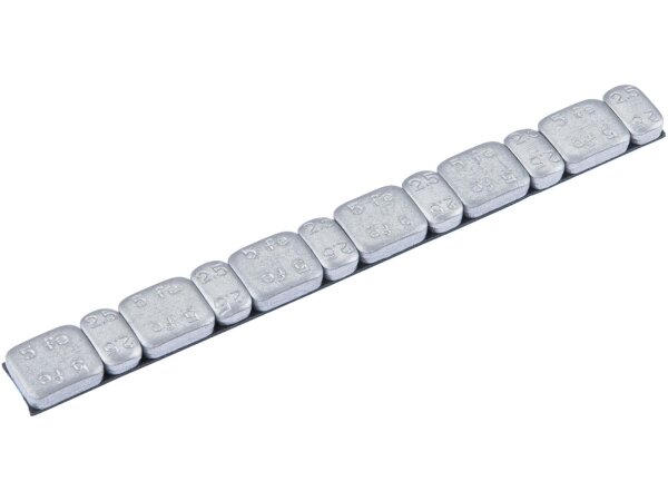 Klebegewicht Stahl, 45 g Riegel, Teilung: 6 x 5 g  silber matt