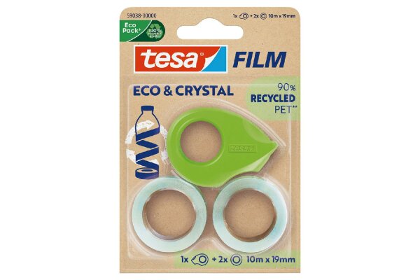 TESA Abroller mit 2Rollen Eco&Crytal 10x19mm