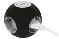 REV Tischsteckdose PowerGlobe 4fach mit Schalter schwarz/grau