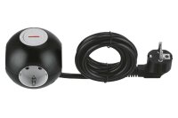 REV Tischsteckdose PowerGlobe 4fach mit Schalter schwarz/grau