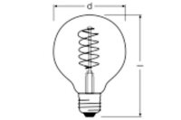 OSRAM Globe 80 LED Filament 4,8W 420lm E27 2.200K gold