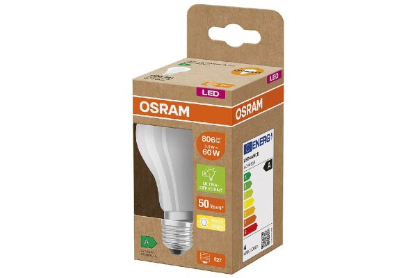 OSRAM Birne LED Filament ULTRA EFF. E27 3,8W 470lm 3.000K