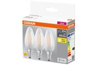 OSRAM LED Filament Kerze E14 4W 470lm 2.700K matt 3er
