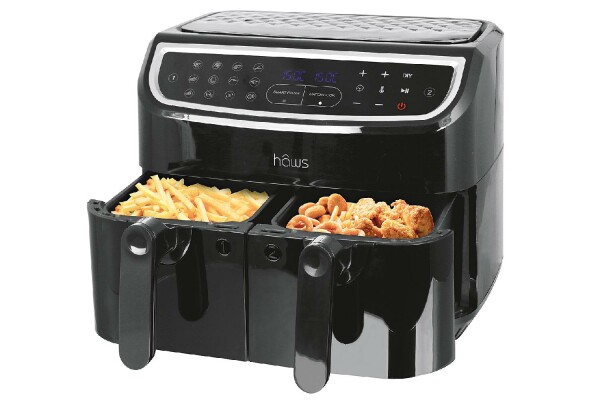 Hâws Heißluftfritteuse Doppelkammer 2x 4,5l 2400Watt schwarz