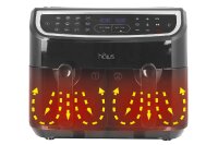 Hâws Heißluftfritteuse Doppelkammer 2x 4,5l 2400Watt schwarz