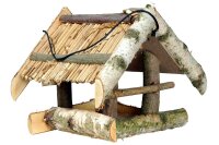 DOBAR Vogelfutterhaus Birke zum Hängen 26x26x24cm