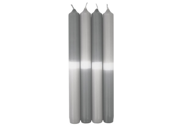 WIEDEMANN Spitzkerze 25x2,3cm grau silbergrau 4er Pack