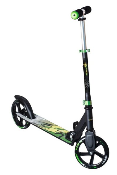 Aluminium Scooter Muuwmi schwarz/grün/gelb, 200mm