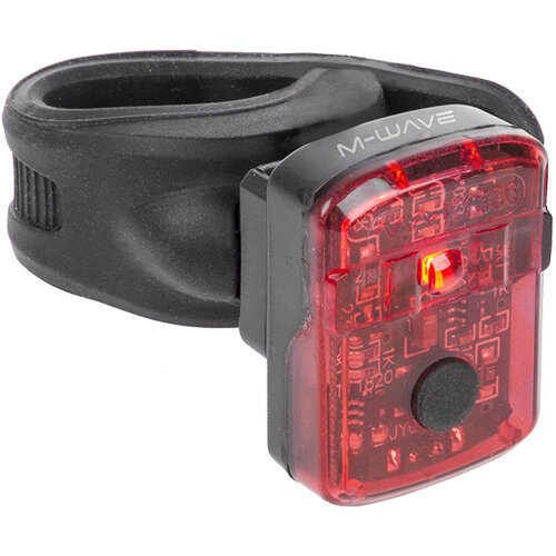 Akku-Rücklicht HELIOS K 1.1 USB SL, M-WAVE, schwarz, Messingschl