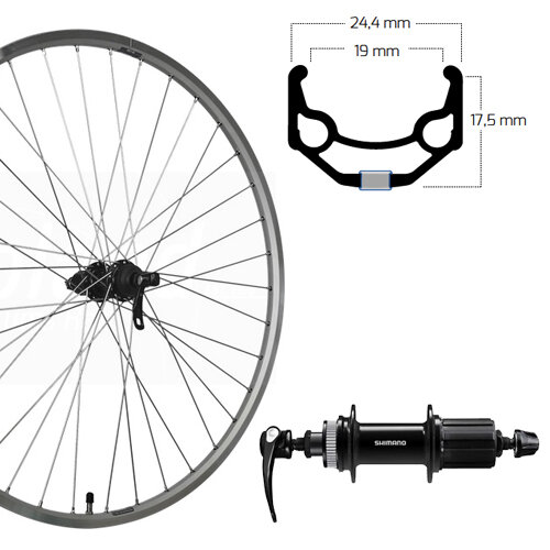 Hinterrad 28", Disc Centerlock, silber, SE, ZAC 19, Alum., FH-QC