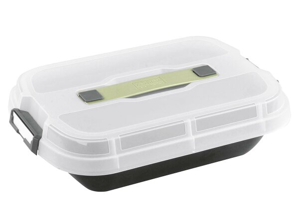ZENKER Dessert- und Auflaufform 34x25x6cm Bake, Click & Go mit Haube und 2 Magnetschildern