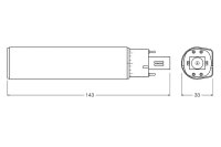 OSRAM DULUX LED D/E18 7W G24Q-2 3000K