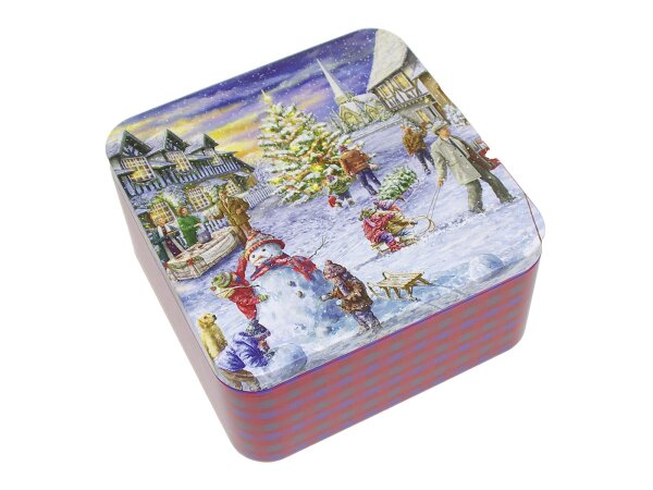 GAWOL Gebäckdose Weihnachtsmarkt 15x15x7,5cm