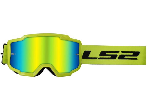LS2 Crossbrille "Charger" Iridium Visier neongelb