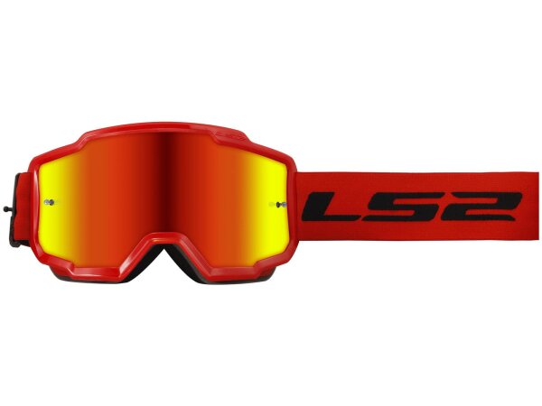 LS2 Crossbrille "Charger" Iridium Visier rot