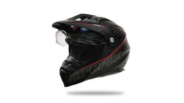 UFO PLAST Endurohelm Aries 2 Helmschale schwarz / rot Gr. 55 / 56 = S