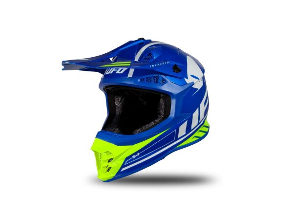 UFO PLAST Crosshelm Intrepid 2 Helmscha blau / neon gelb Gr. 59 / 60 = L