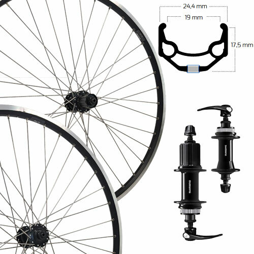 Radsatz 26" Disc Centerlock, schwarz, SE ZAC 19, Aluminium, QC400 schwarz, Speichen silber