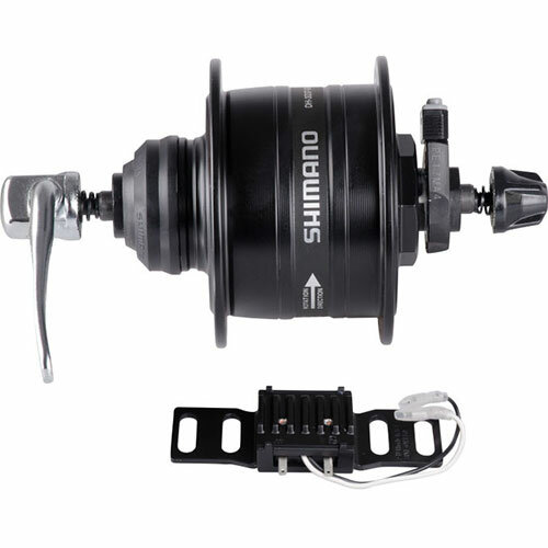 Nabendynamo DH-3D37-QR, 32 Loch Shimano, Disc Centerlock, Schnellspanner, schwarz