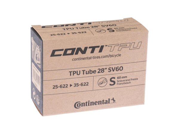 CONTINENTAL Schlauch "TPU" 60 mm Sclaverandventil, 28", 25/32-622
