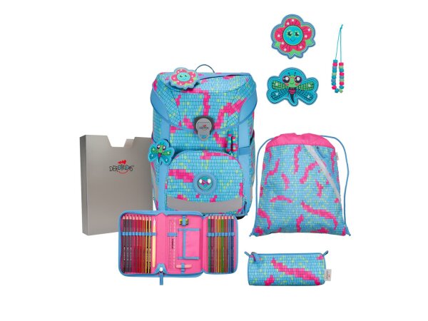 DerDieDas Schulranzen Set  ErgoFlex Easy Set Happy Pixel