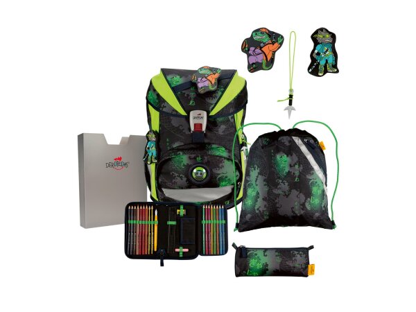 DerDieDas Schulranzen Set  ErgoFlex Superlight Set Superlight Funny Fighter