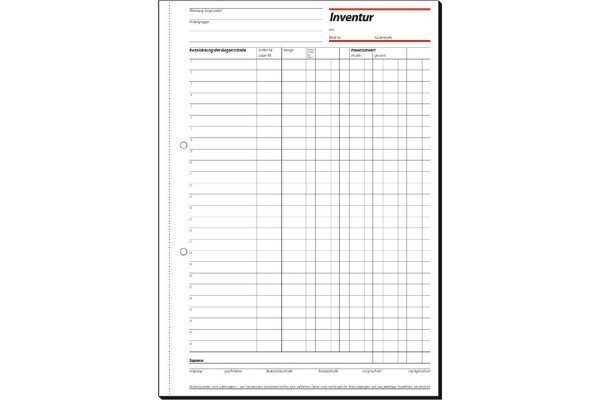 Inventurblock A4 50 Bl. IN415