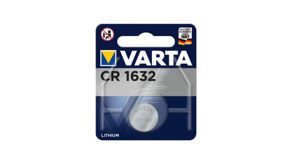 VARTA Batterie Knopfzelle, im Blister, für Langzei CR1632 (3 V, 1