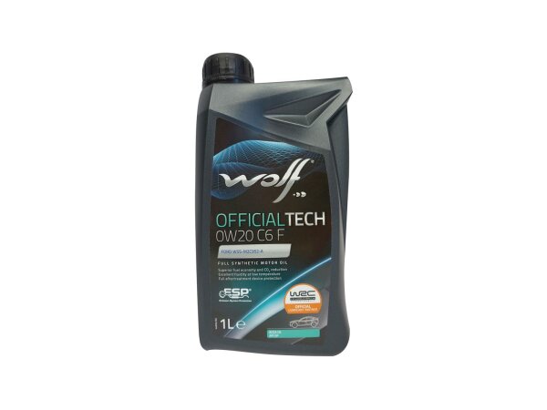 WOLF Motoröl OfficialTech C6 F SAE 0W-20, HC-Synthese, Freigabe