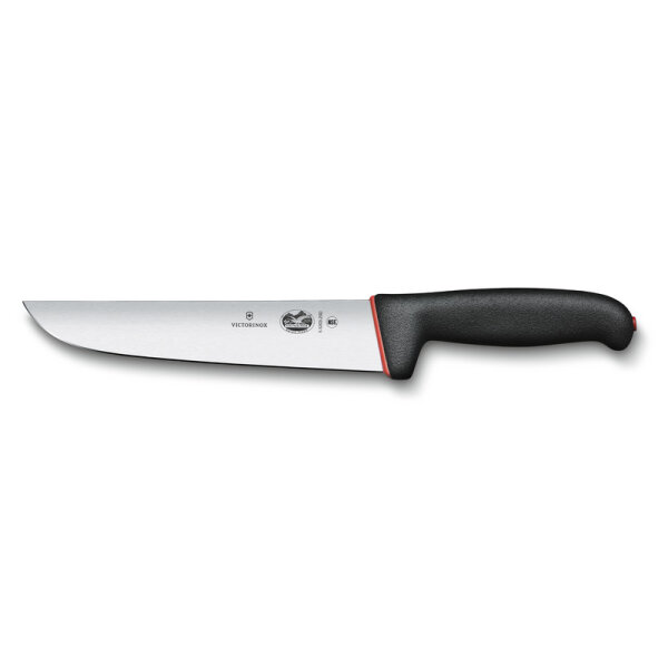 Dual Grip, Schlachtmesser, 20cm, gerade, schwarz/rot