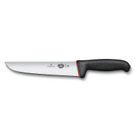 Dual Grip, Schlachtmesser, 20cm, gerade, schwarz/rot