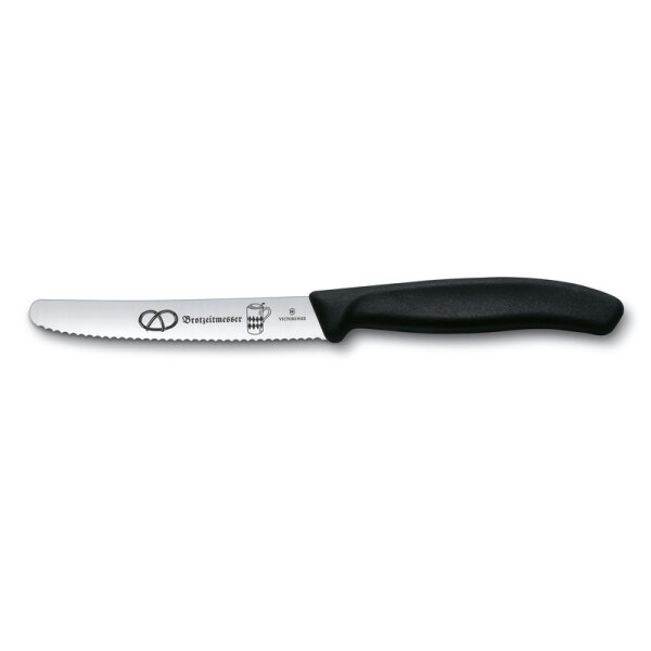 Swiss Classic, Tomaten und Tafelmesser, 11cm, Wellen, schwarz