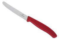 6x Swiss Classic, Tomaten und Tafelmesser, 11cm, Wellen, rot